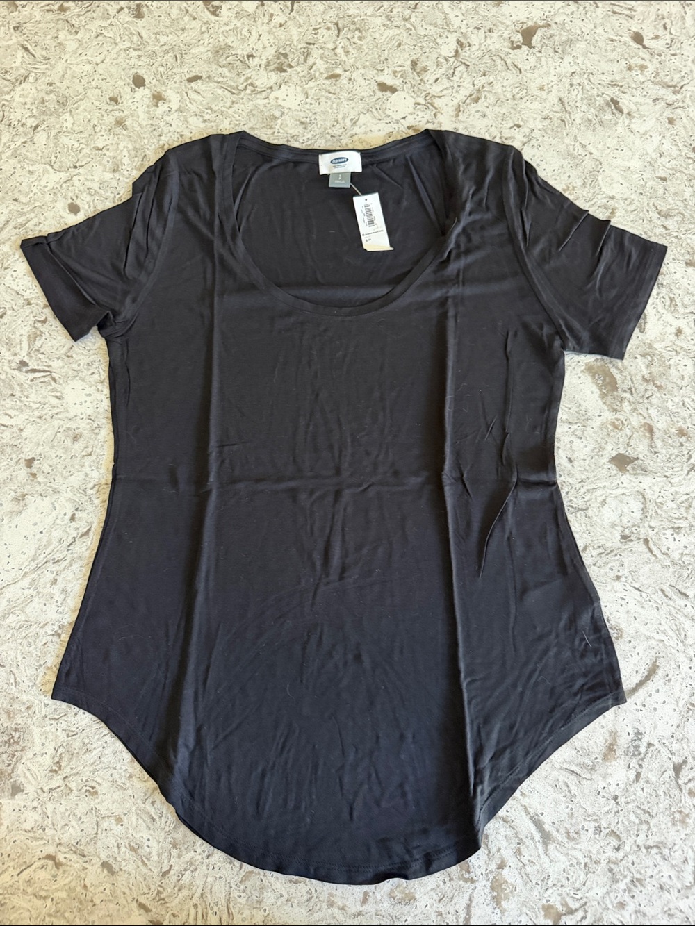 Old Navy Black Scoop Neck Short Sleeve Tee